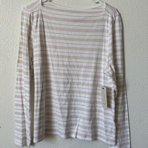 Joie Beige and White Striped Top
